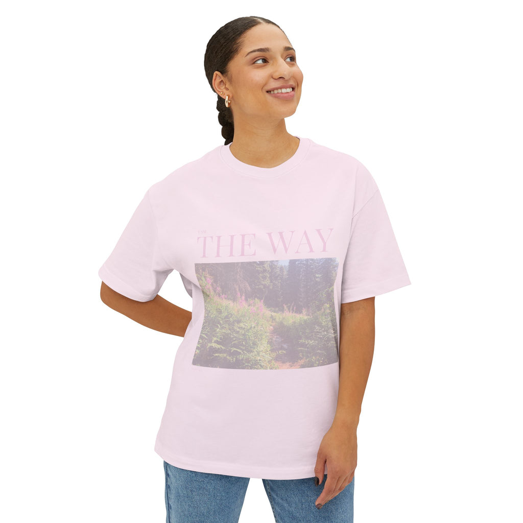 I AM The Way Floral Path Vintage Tee — Nature Graphic Oversized T-Shirt