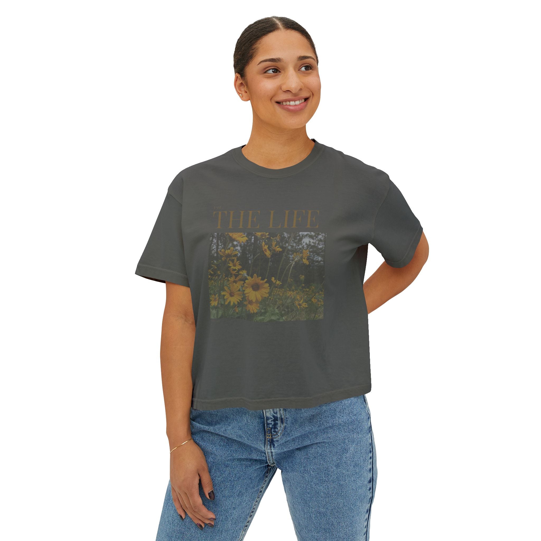The Life I AM T-Shirt - Vintage Feel, Bible Verse, Women's Boxy Tee