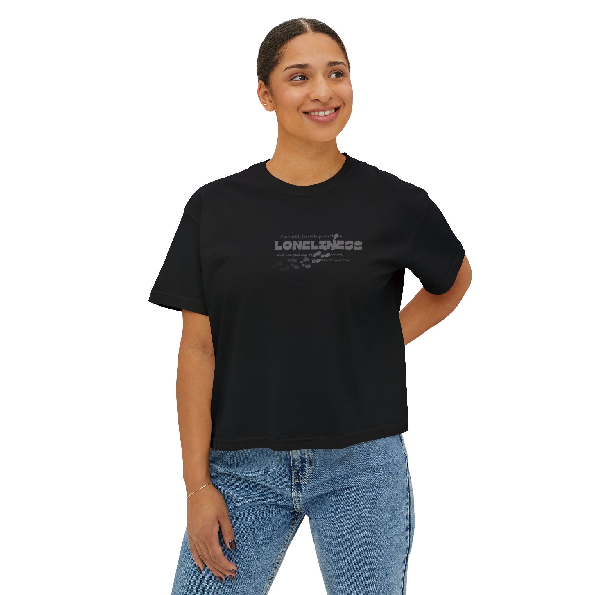 Boxy Tee - St Teresa Saint Quote Loneliness Women's T-Shirt