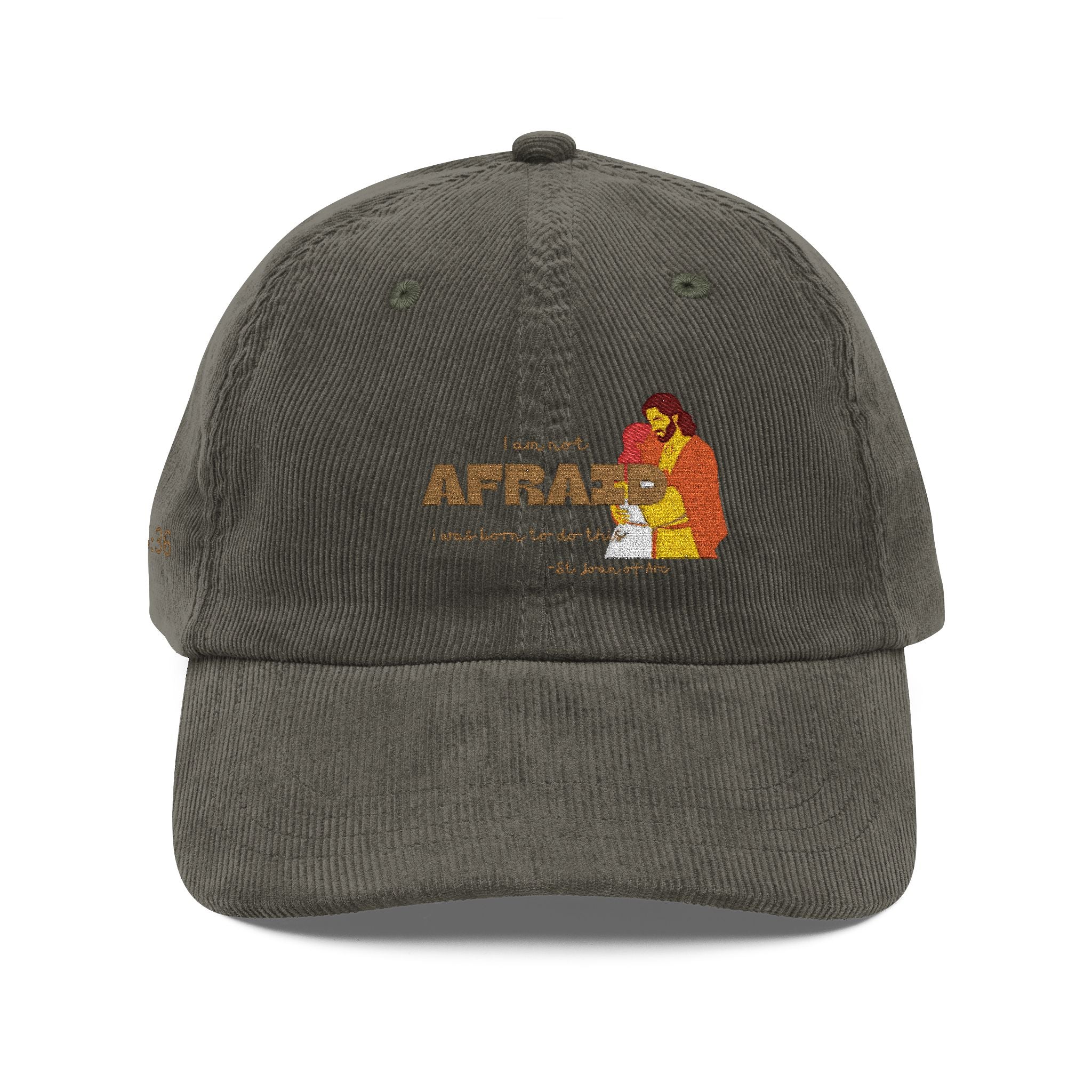 St. Joan of Arc 'Be Not Afraid' Embroidered Vintage Corduroy Cap