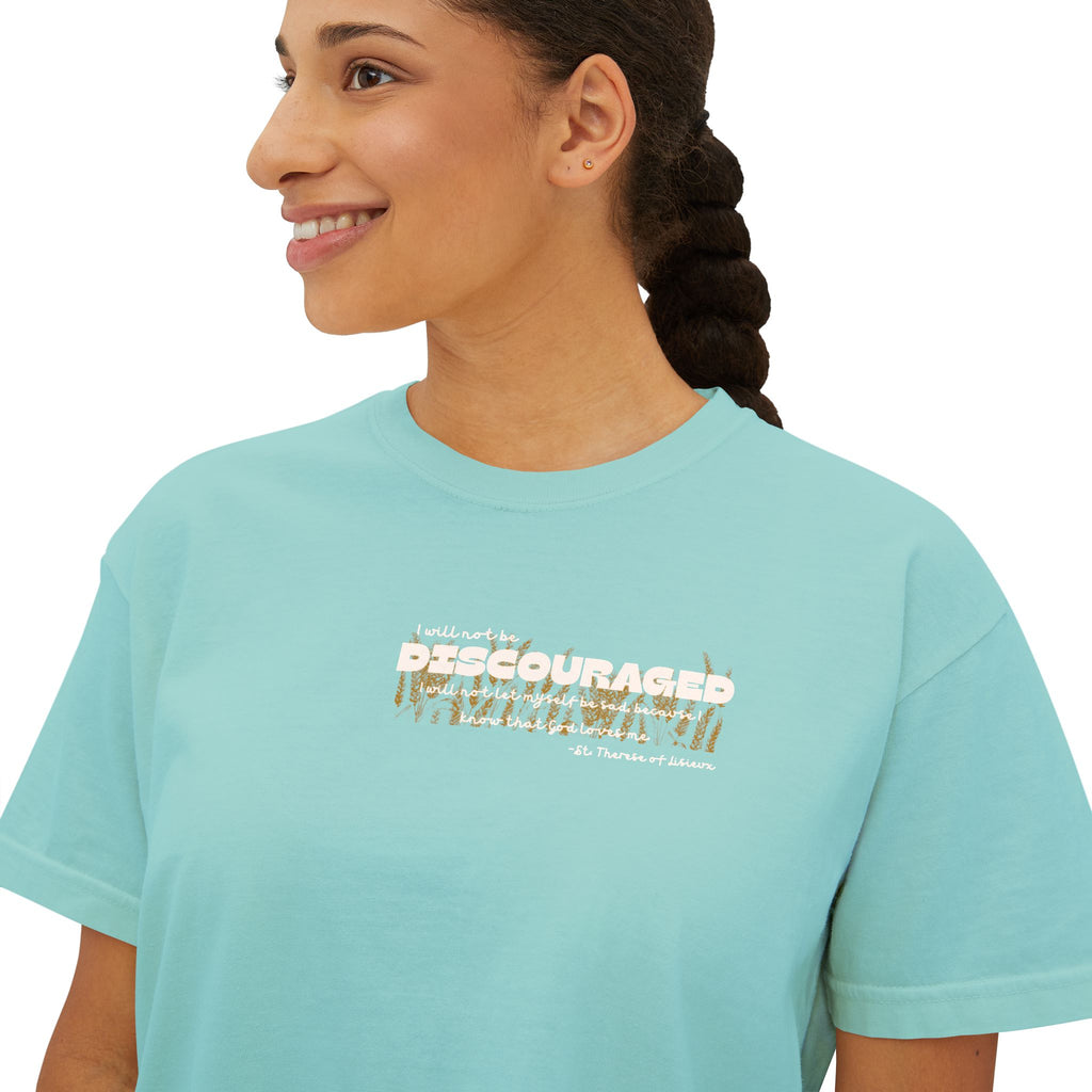 Boxy Tee - St Therese Saint Quote Discouraged Bible Verse Women's T-Shirt