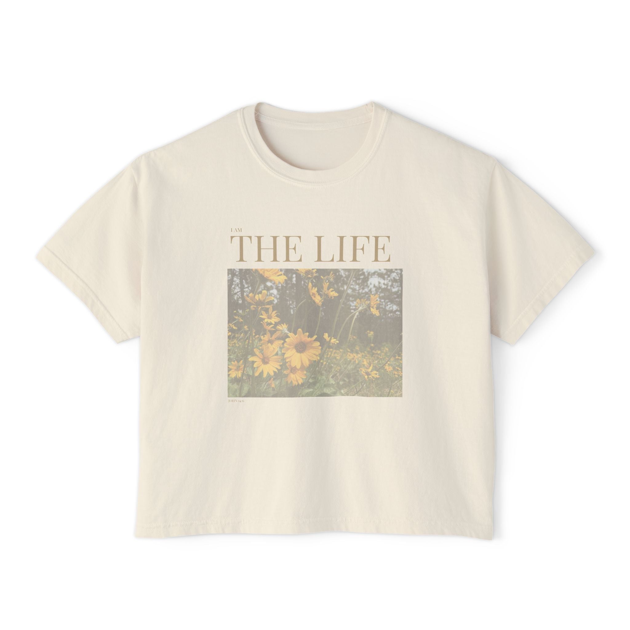The Life I AM T-Shirt - Vintage Feel, Bible Verse, Women's Boxy Tee