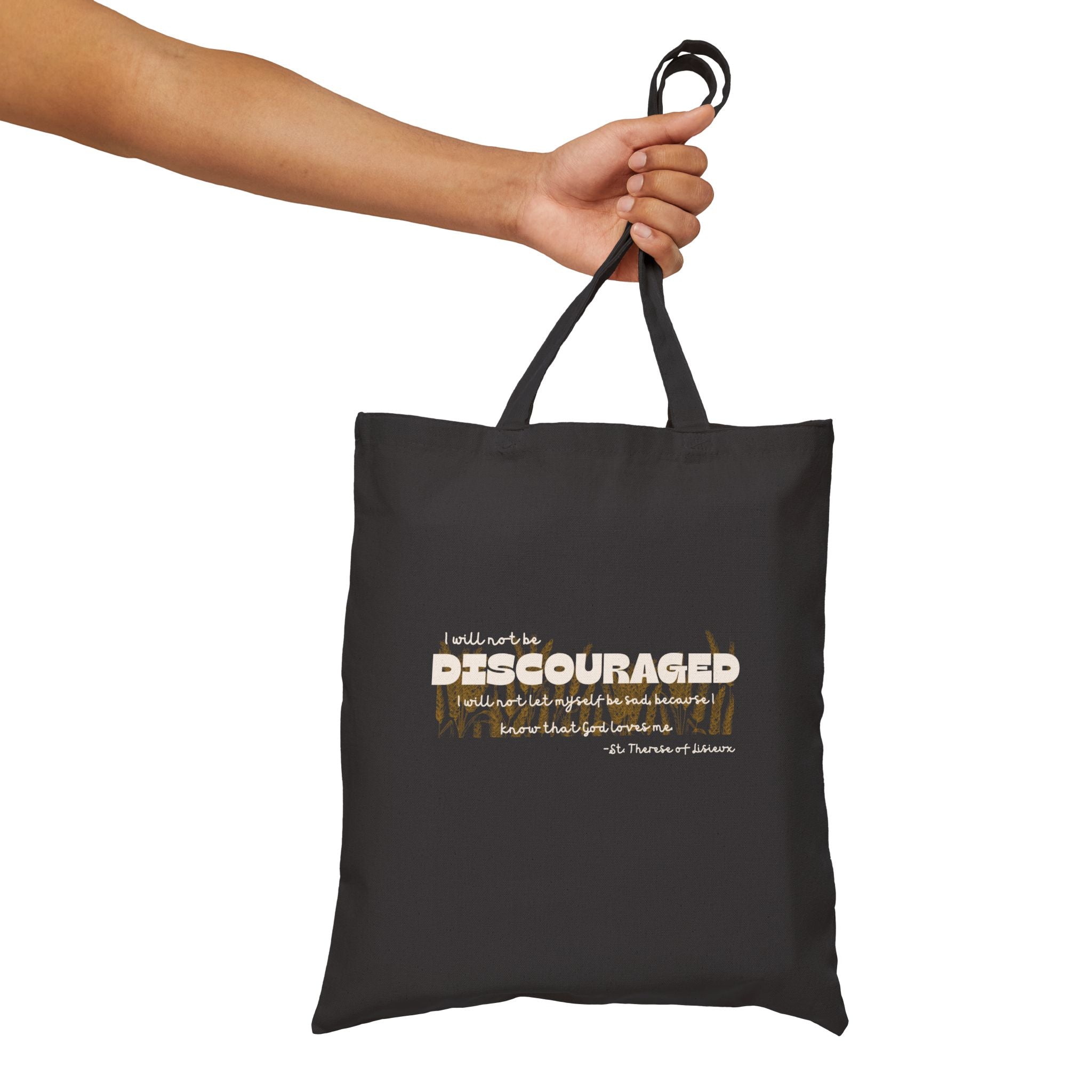 St. Therese of Lisieux 'Discouraged' Cotton Tote Bag
