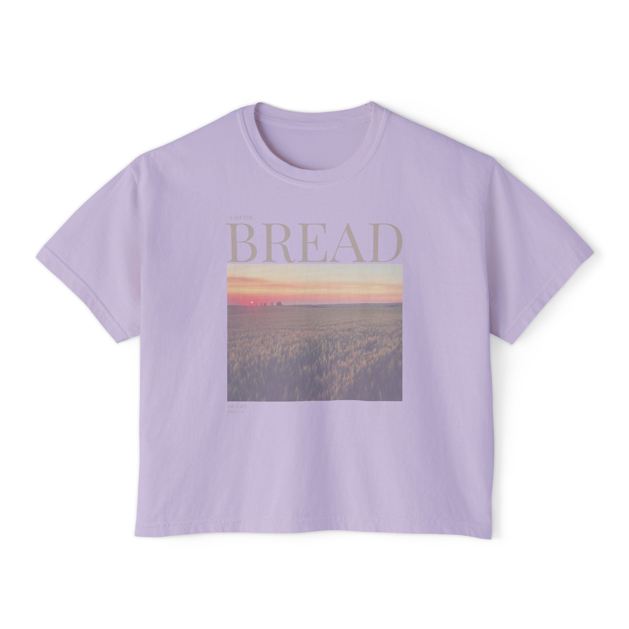 The Bread I AM T-Shirt - Vintage Feel, Bible Verse, Women's Boxy Tee