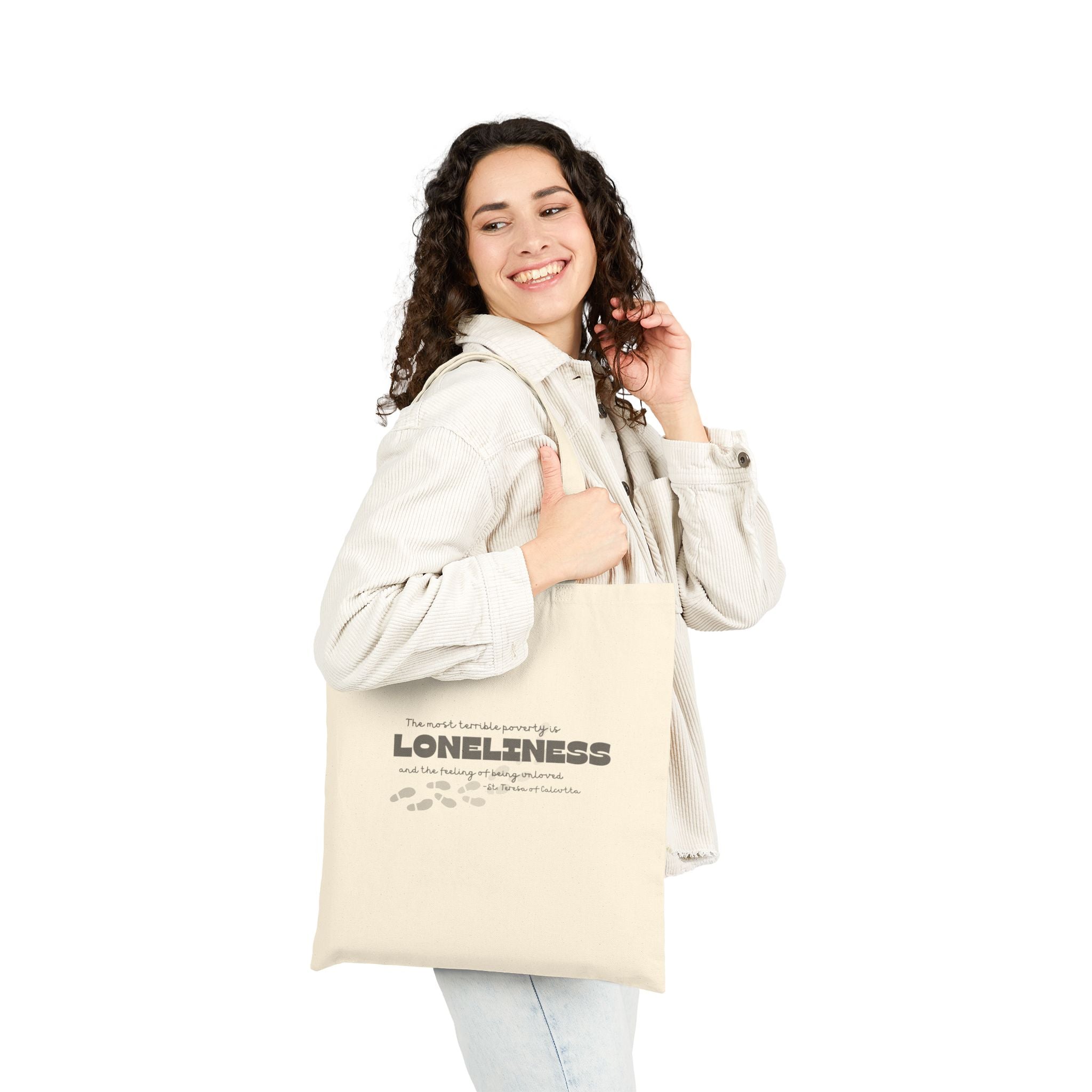 St. Teresa of Calcutta 'Loneliness' Cotton Tote Bag