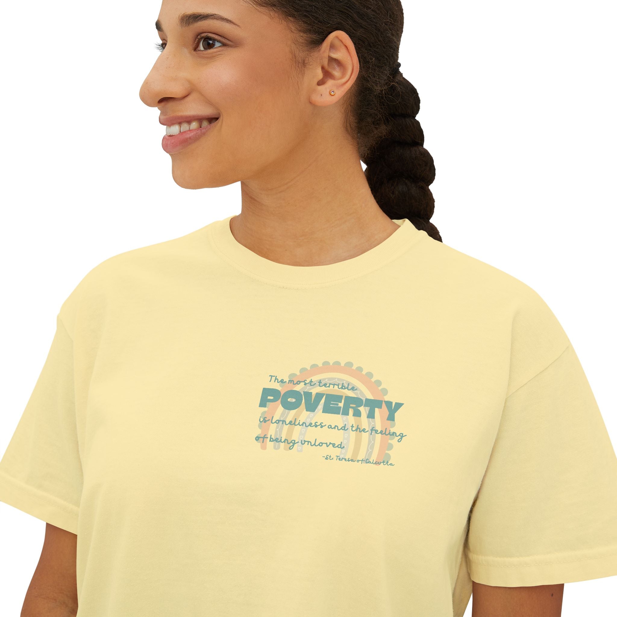 Boxy Tee - St Teresa Saint Quote Poverty Bible Verse Women's T-Shirt