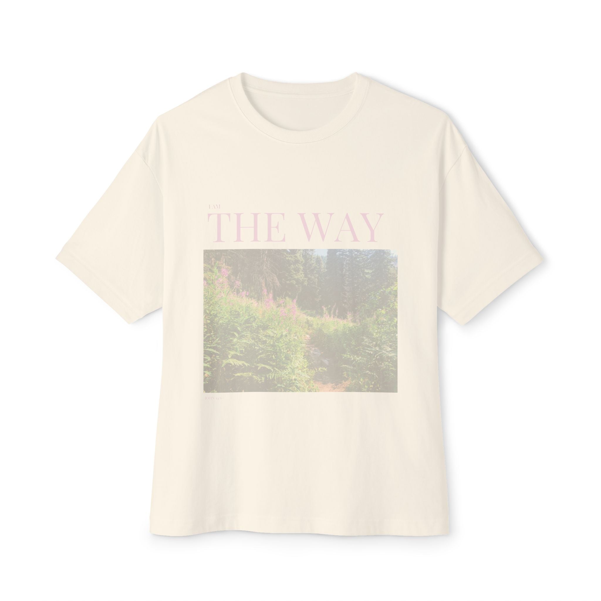 I AM The Way Floral Path Vintage Tee — Nature Graphic Oversized T-Shirt
