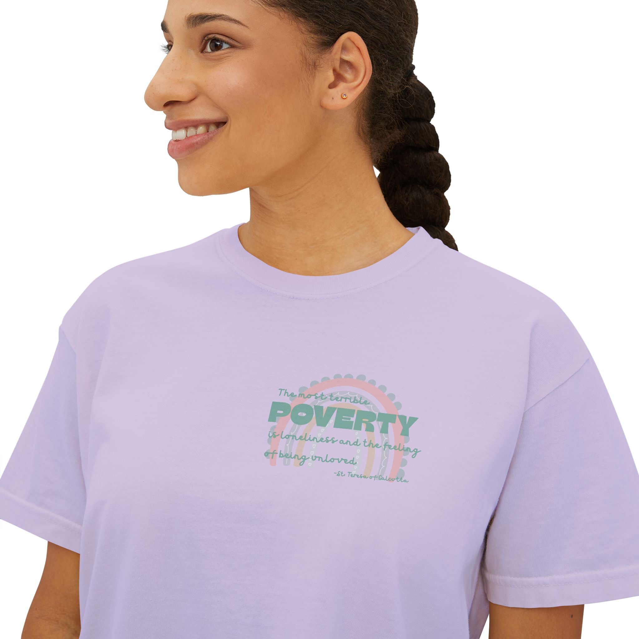 Boxy Tee - St Teresa Saint Quote Poverty Bible Verse Women's T-Shirt