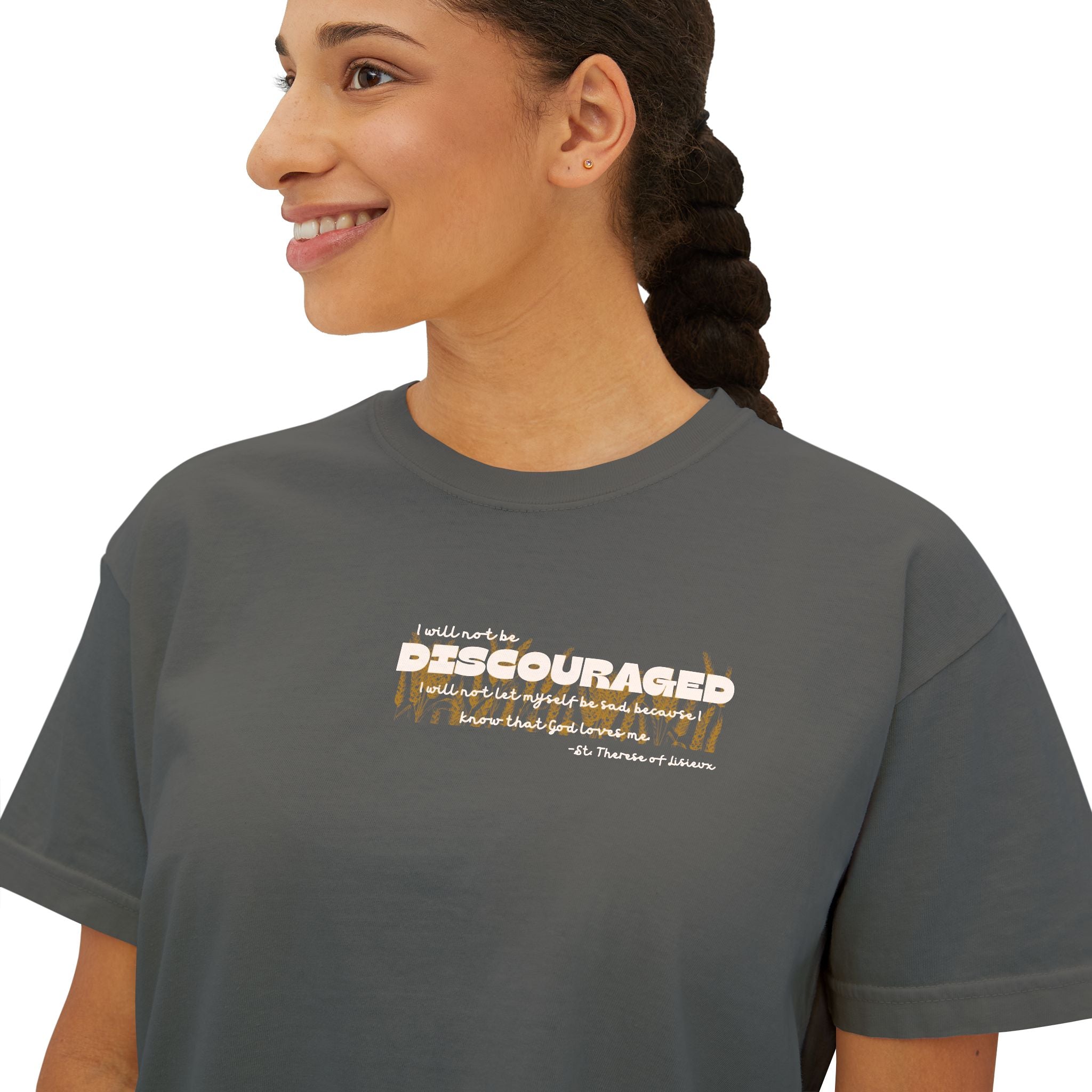 Boxy Tee - St Therese Saint Quote Discouraged Bible Verse Women's T-Shirt