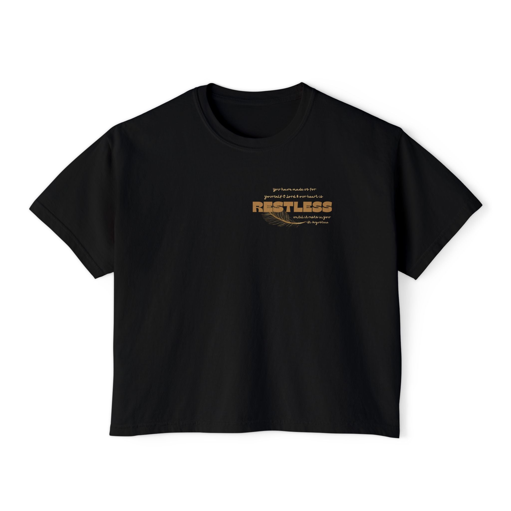 Boxy Tee - St Augustine Saint Quote Restless Bible Verse Women's T-Shirt