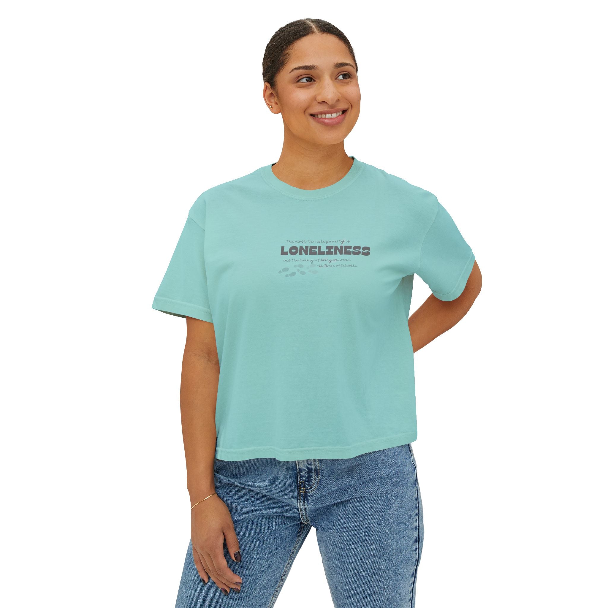 Boxy Tee - St Teresa Saint Quote Loneliness Women's T-Shirt