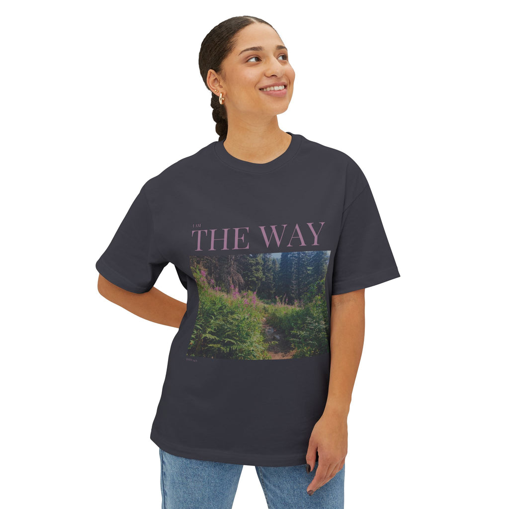 I AM The Way Floral Path Vintage Tee — Nature Graphic Oversized T-Shirt