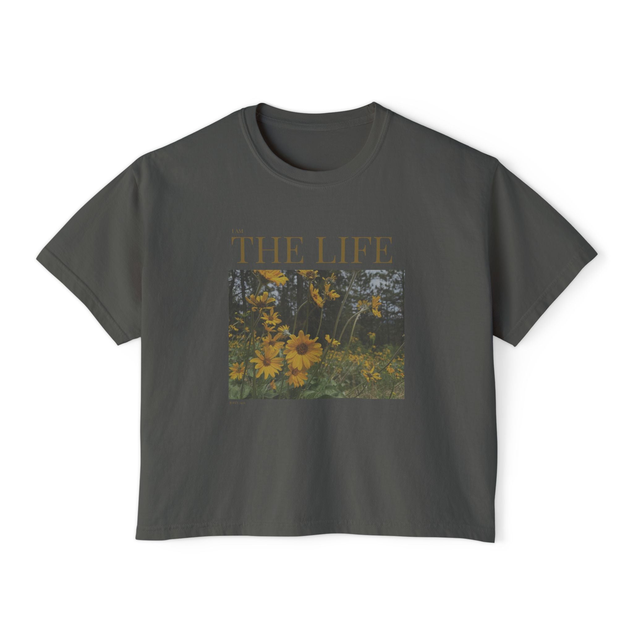 The Life I AM T-Shirt - Vintage Feel, Bible Verse, Women's Boxy Tee