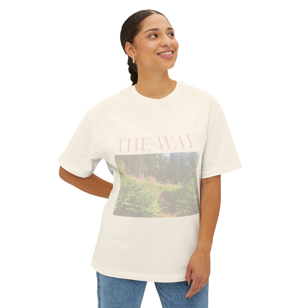 I AM The Way Floral Path Vintage Tee — Nature Graphic Oversized T-Shirt