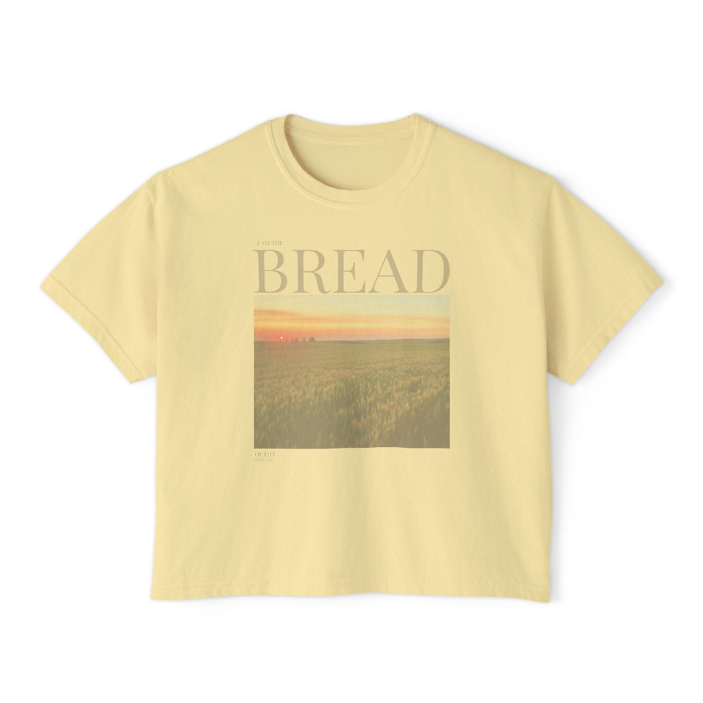 The Bread I AM T-Shirt - Vintage Feel, Bible Verse, Women's Boxy Tee
