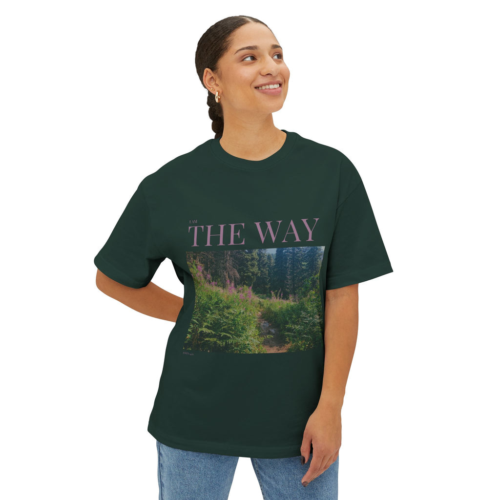 I AM The Way Floral Path Vintage Tee — Nature Graphic Oversized T-Shirt