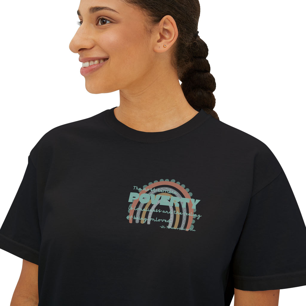 Boxy Tee - St Teresa Saint Quote Poverty Bible Verse Women's T-Shirt