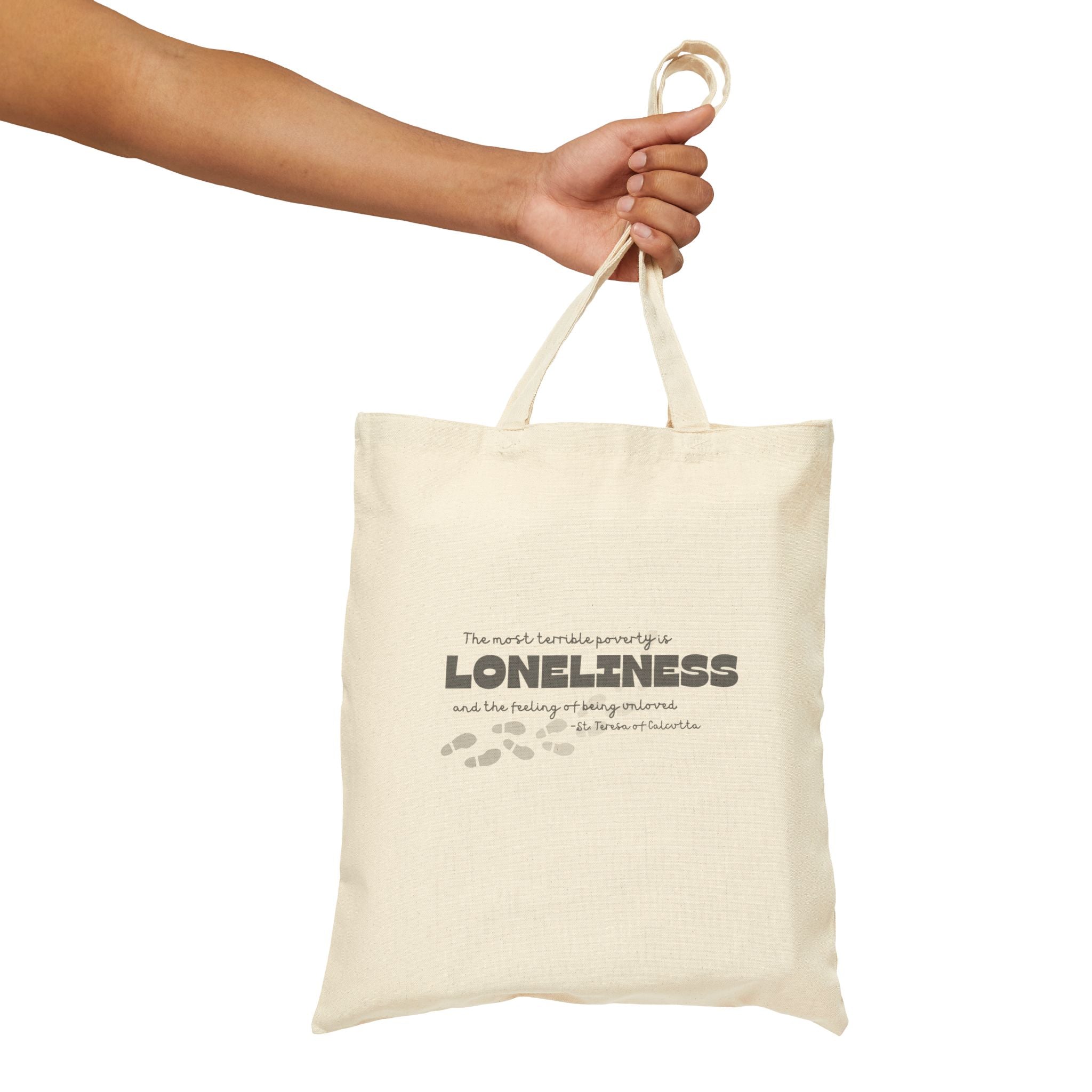 St. Teresa of Calcutta 'Loneliness' Cotton Tote Bag