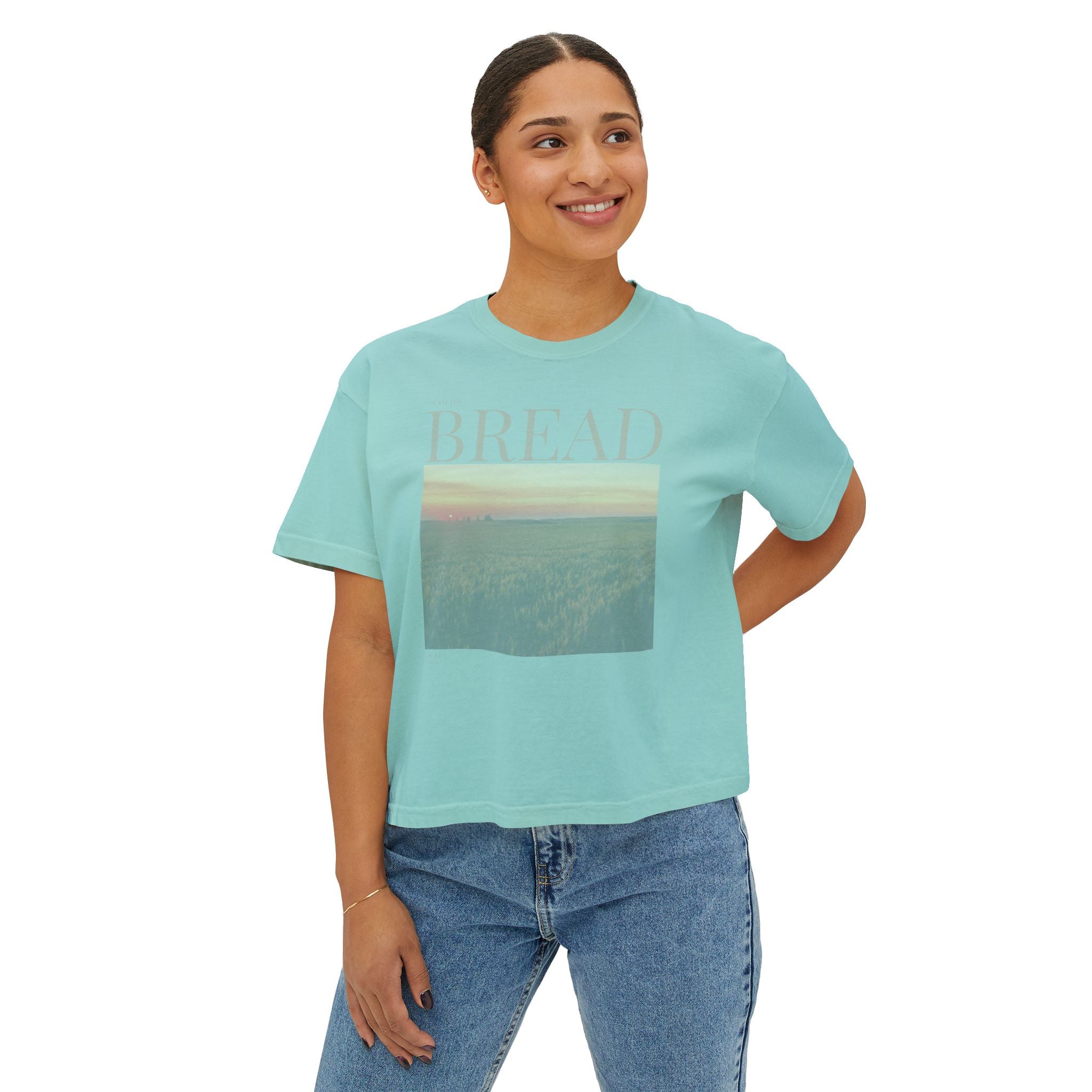 The Bread I AM T-Shirt - Vintage Feel, Bible Verse, Women's Boxy Tee