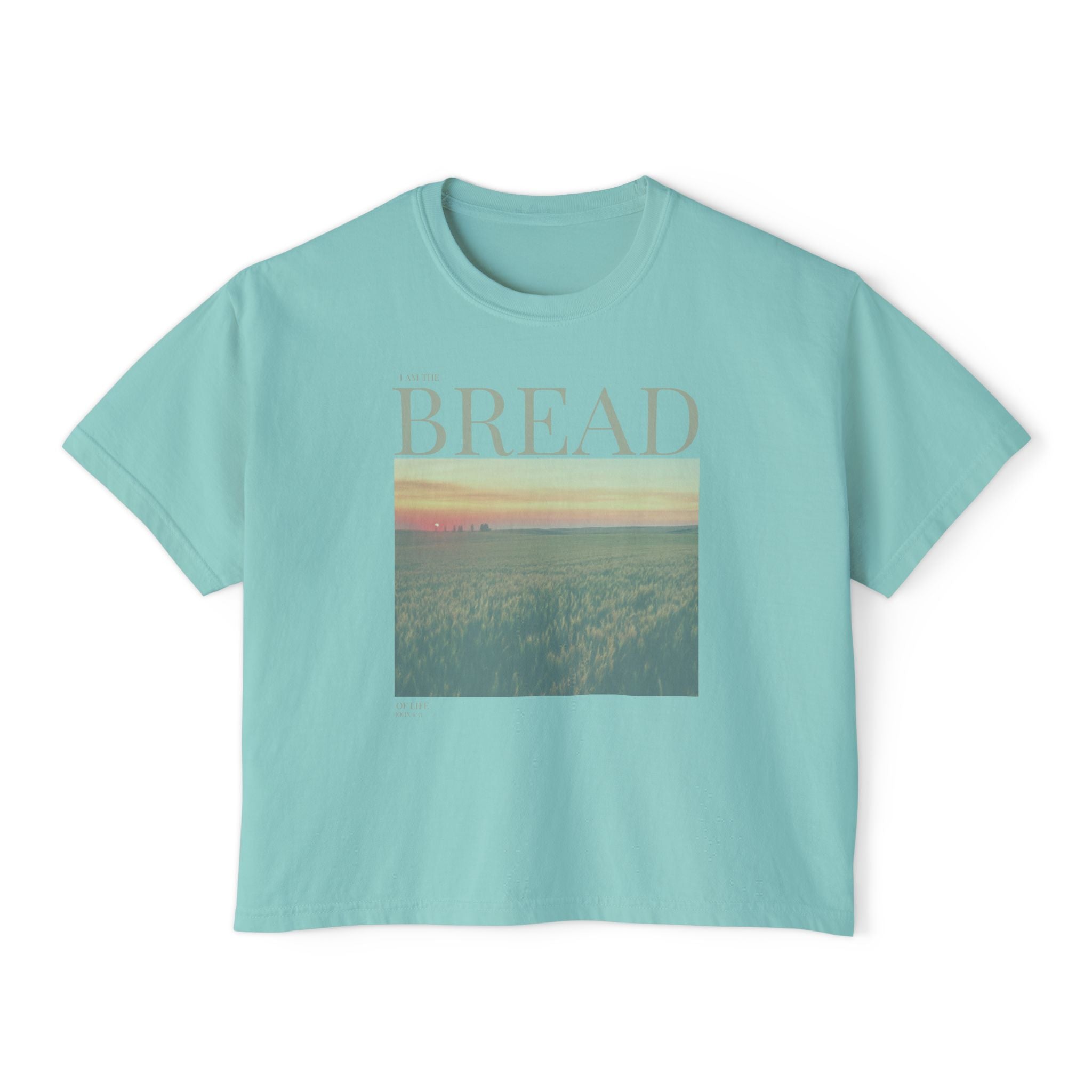 The Bread I AM T-Shirt - Vintage Feel, Bible Verse, Women's Boxy Tee