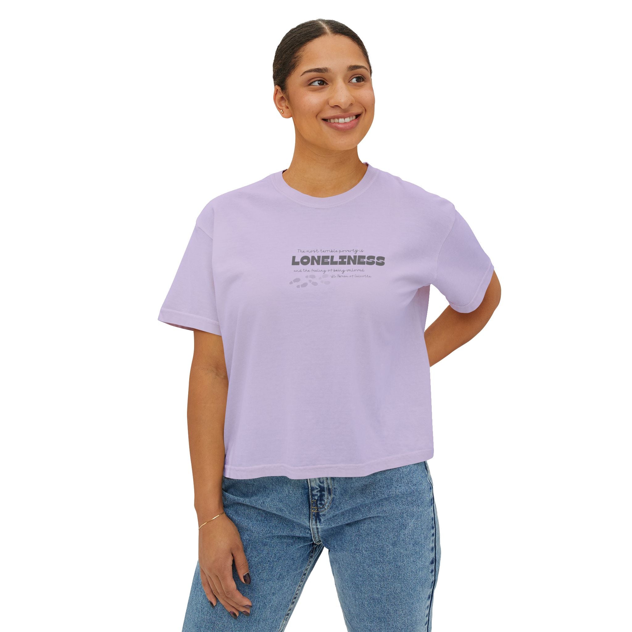 Boxy Tee - St Teresa Saint Quote Loneliness Women's T-Shirt