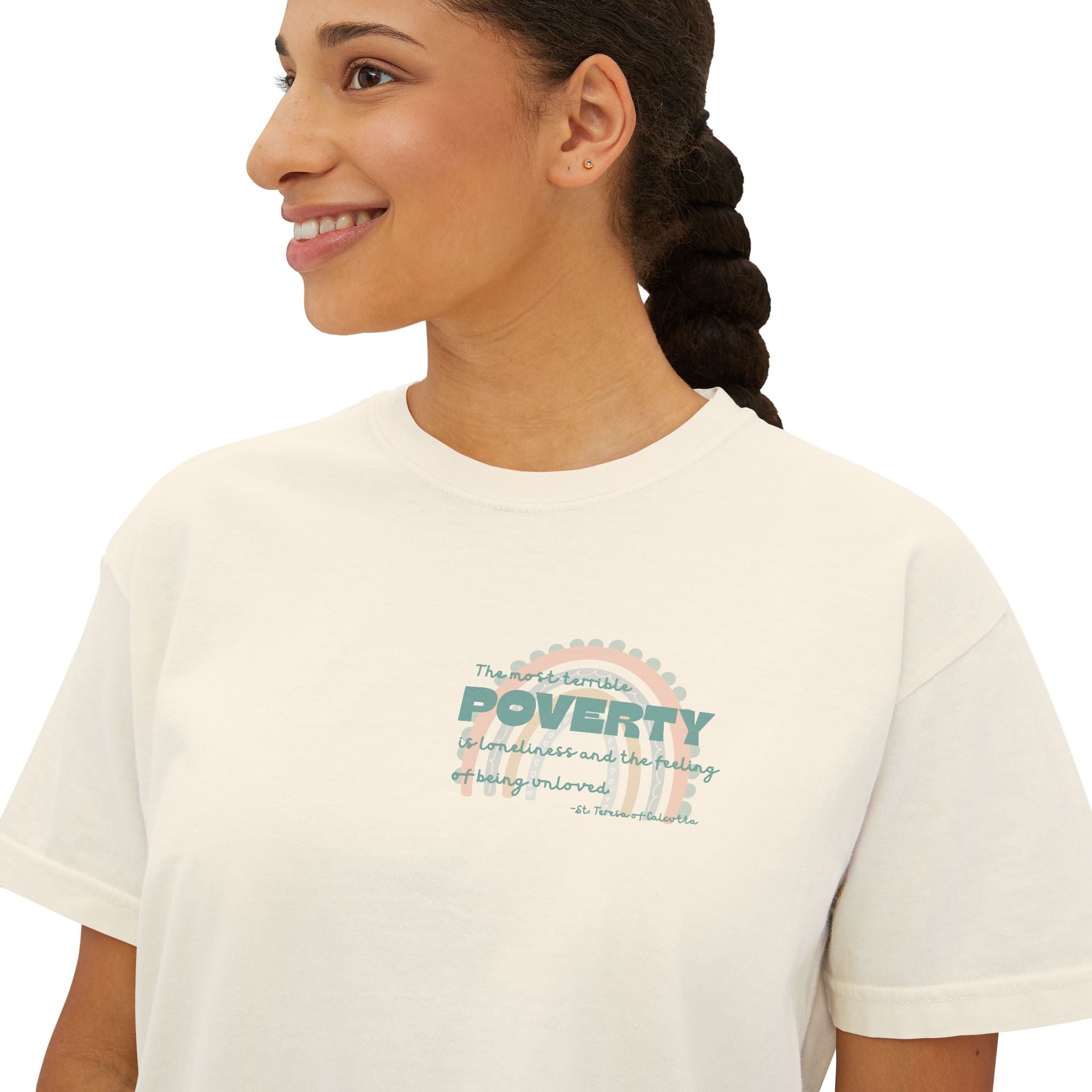 Boxy Tee - St Teresa Saint Quote Poverty Bible Verse Women's T-Shirt