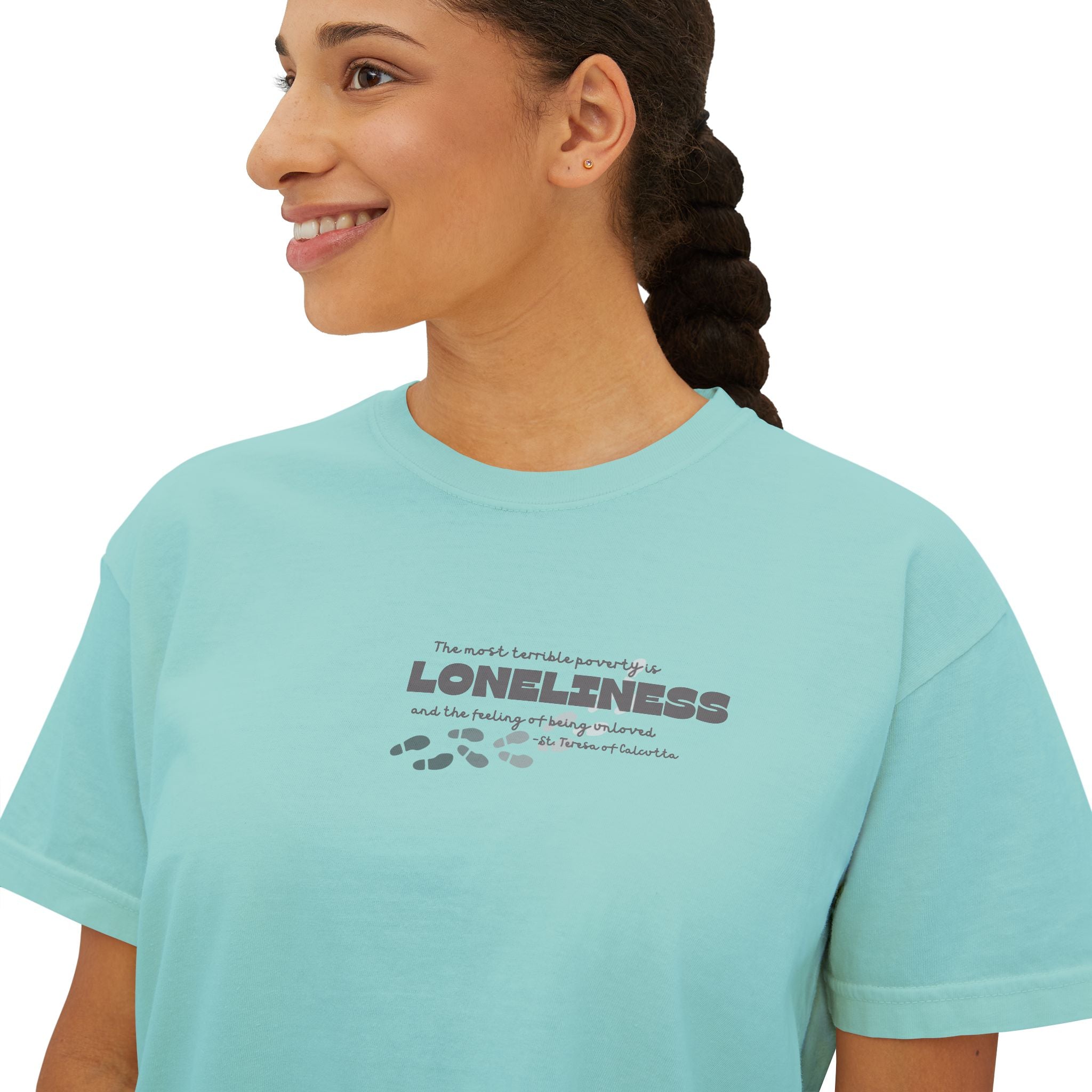 Boxy Tee - St Teresa Saint Quote Loneliness Women's T-Shirt