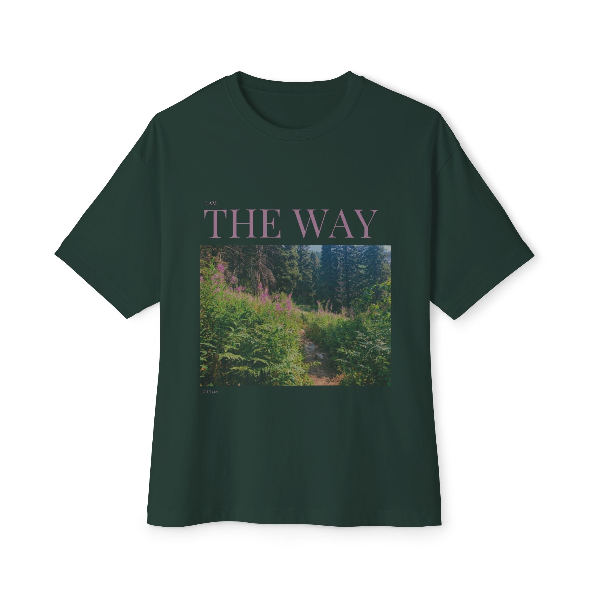 I AM The Way Floral Path Vintage Tee — Nature Graphic Oversized T-Shirt