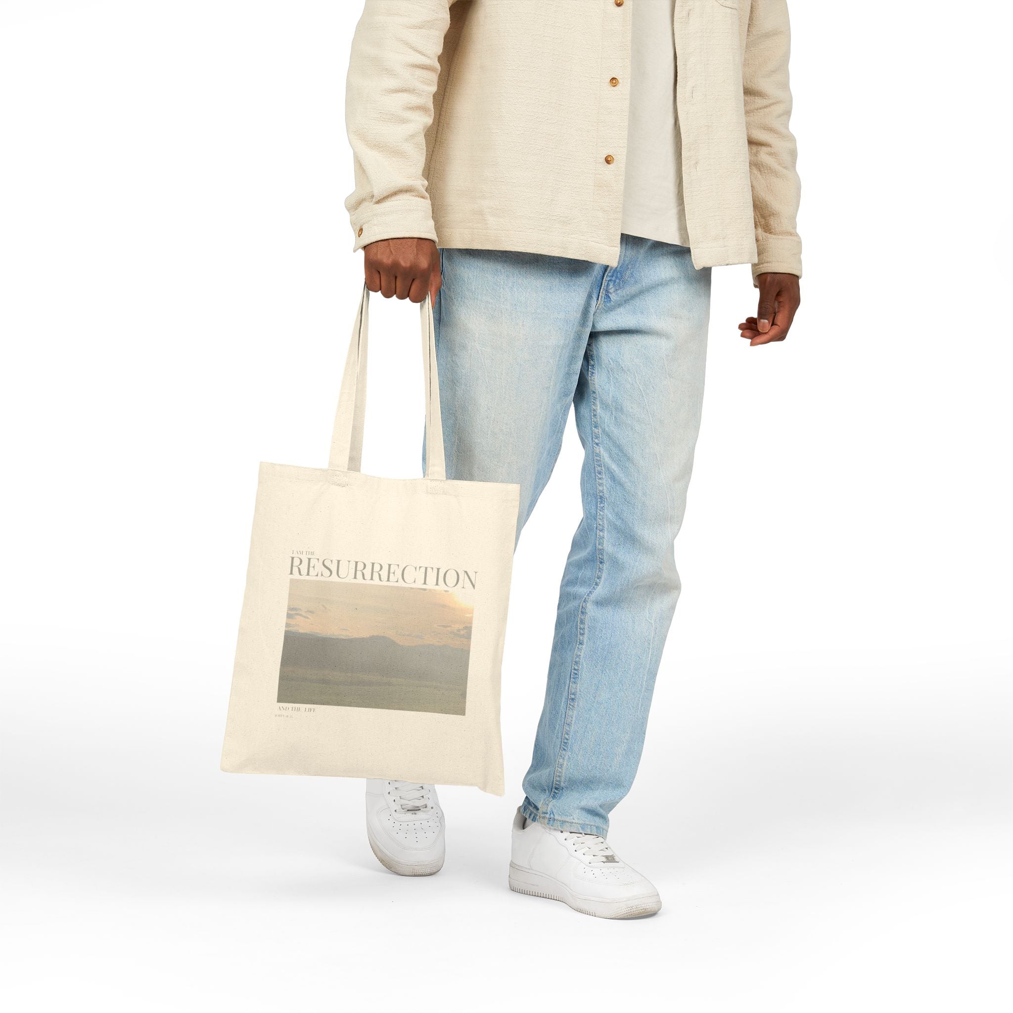 The Resurrection I AM - Vintage Feel, Cotton Tote Bag