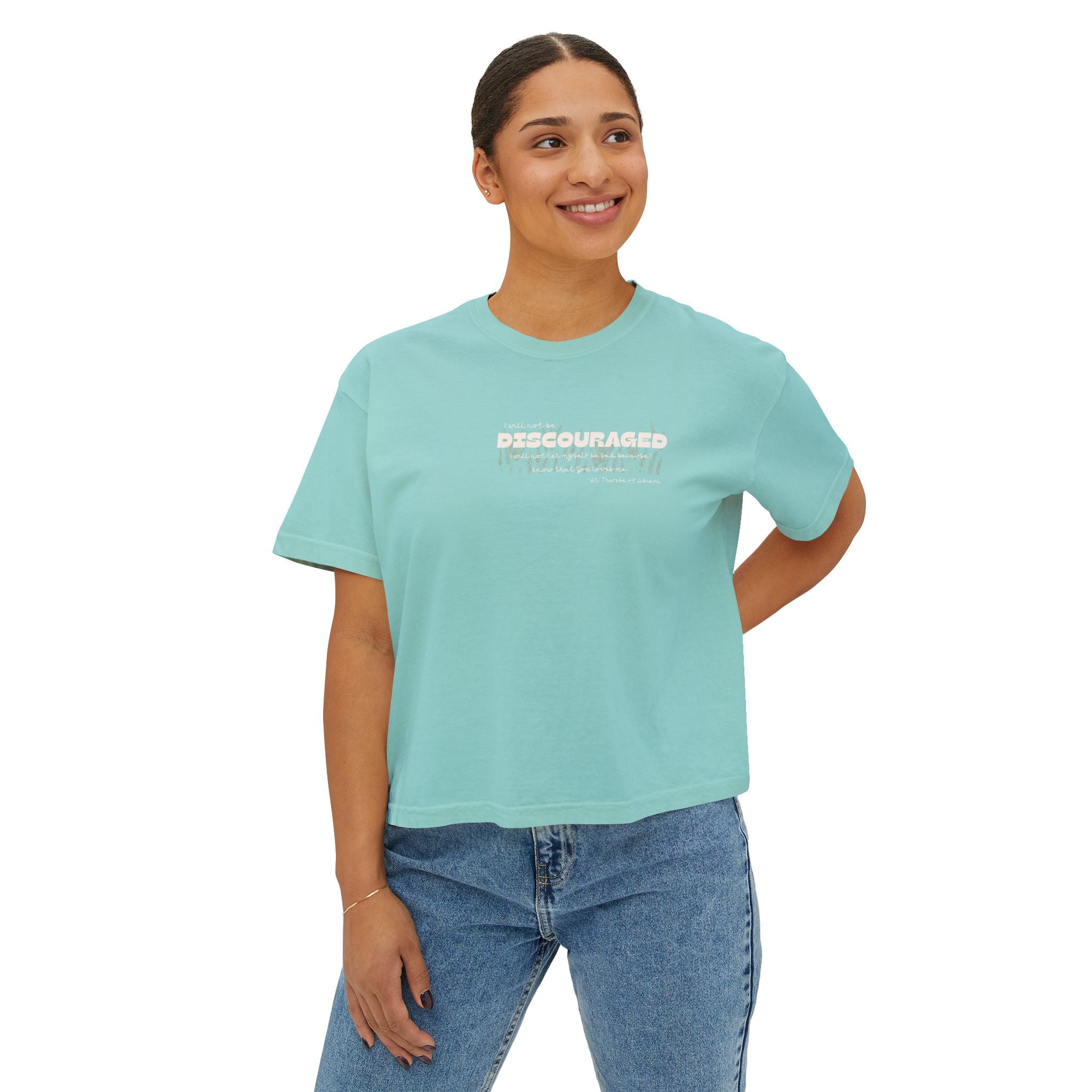 Boxy Tee - St Therese Saint Quote Discouraged Bible Verse Women's T-Shirt