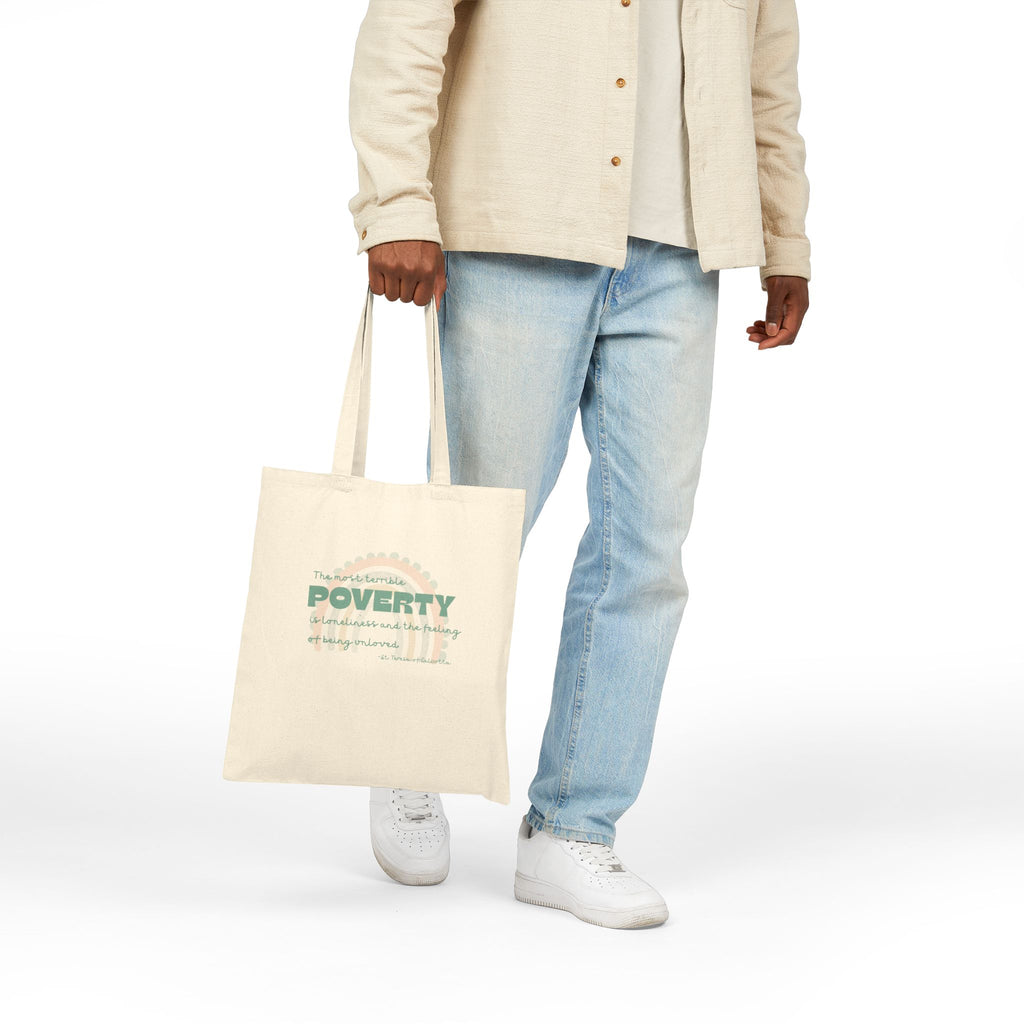 St. Teresa of Calcutta 'Poverty' Cotton Tote Bag