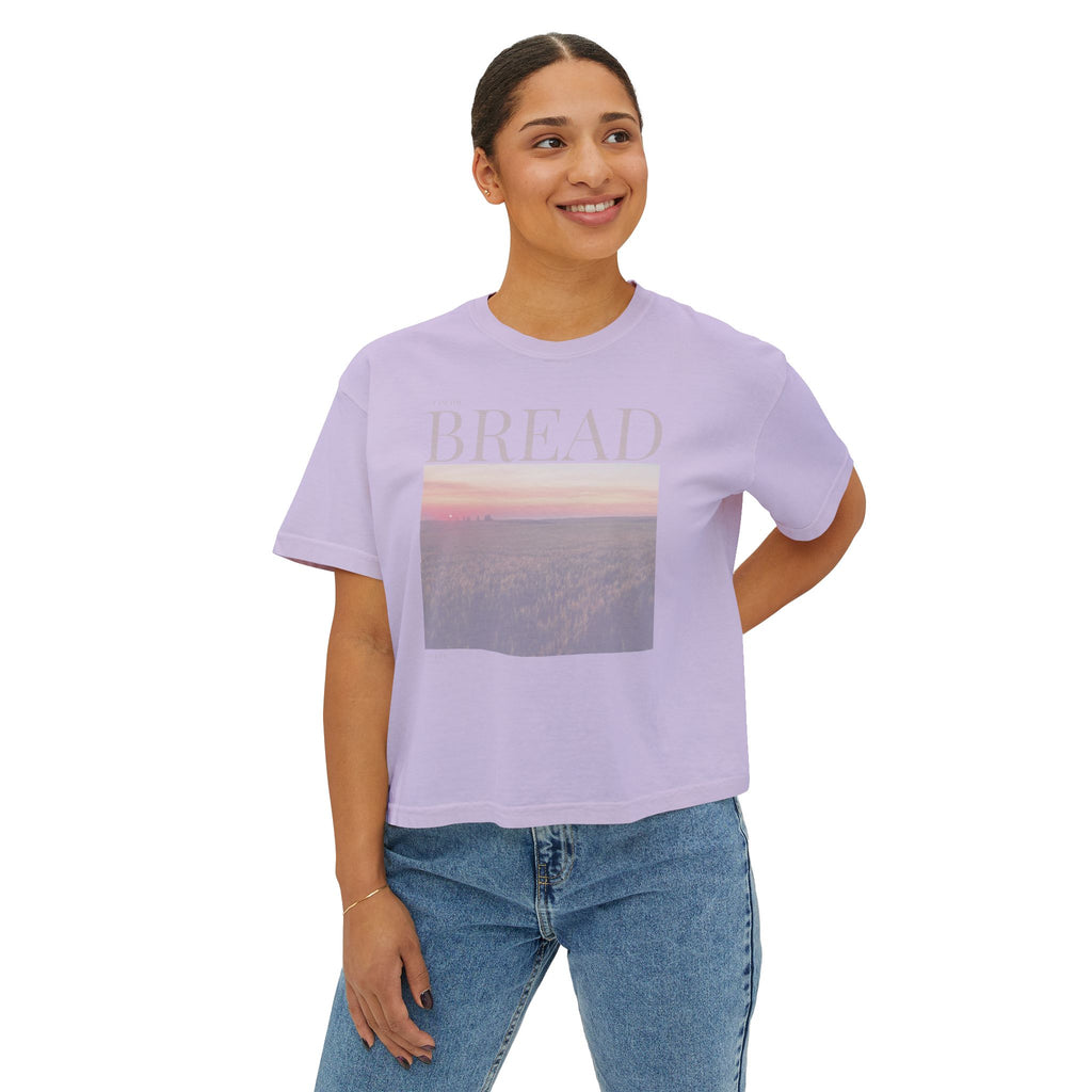 The Bread I AM T-Shirt - Vintage Feel, Bible Verse, Women's Boxy Tee
