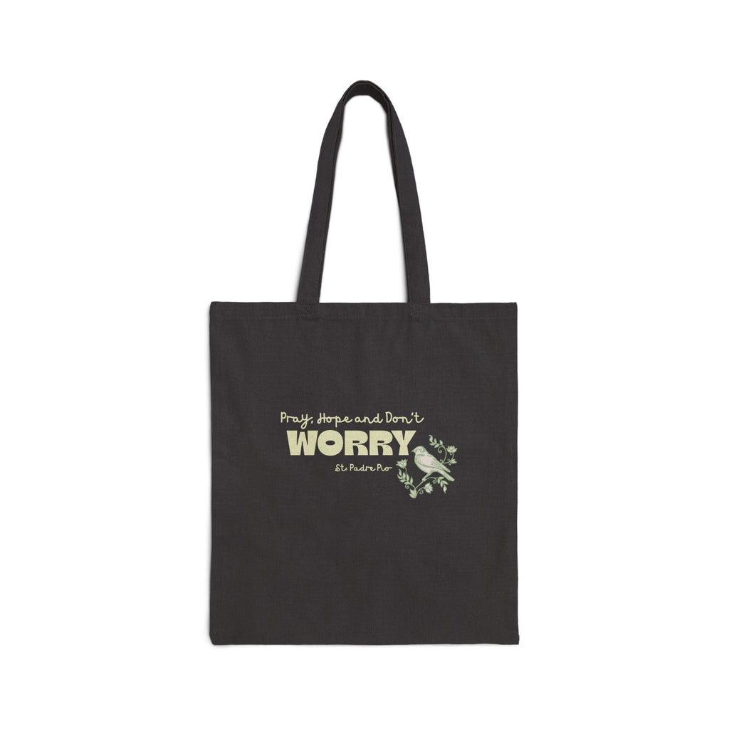 St. Padre Pio 'Worry' Cotton Tote Bag