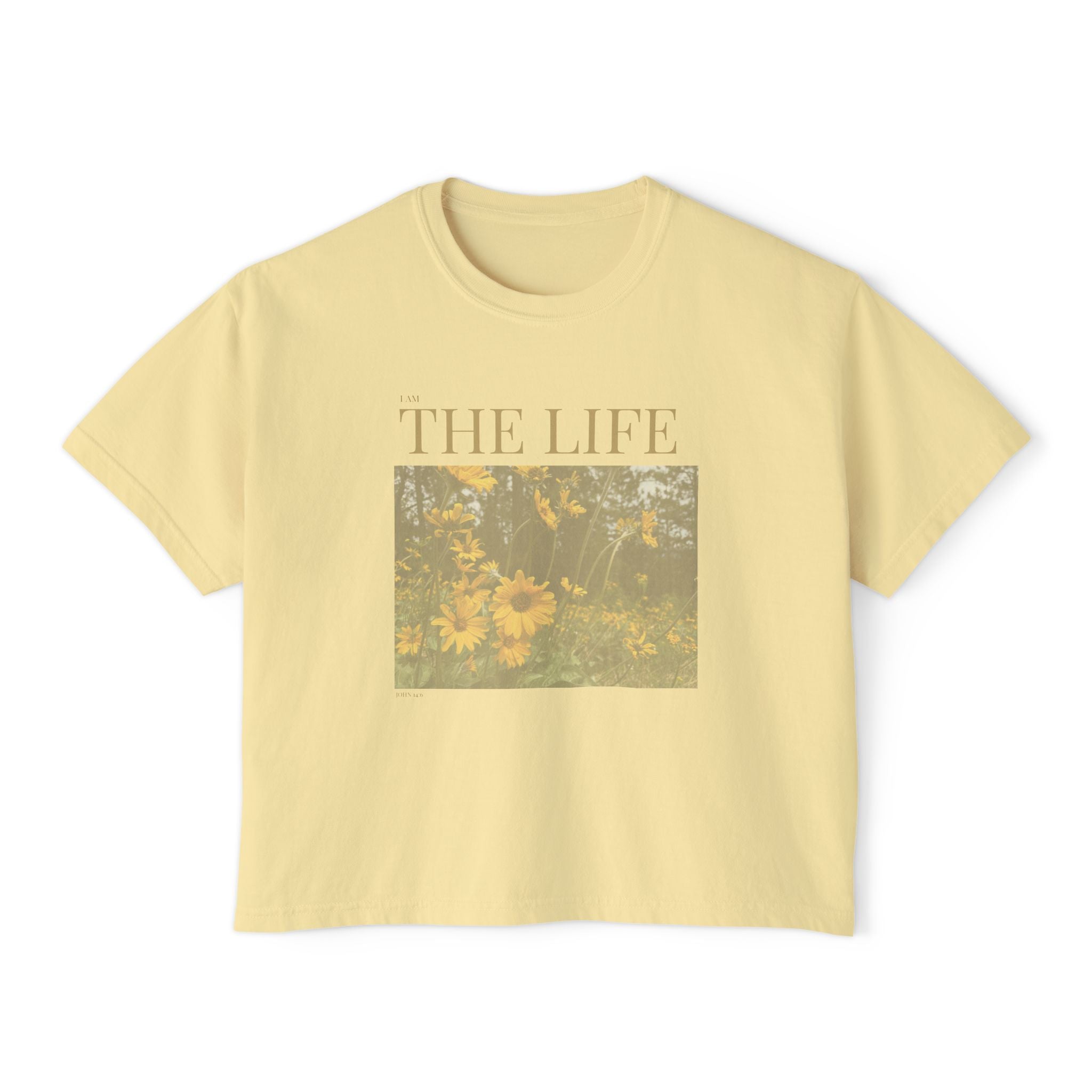 The Life I AM T-Shirt - Vintage Feel, Bible Verse, Women's Boxy Tee