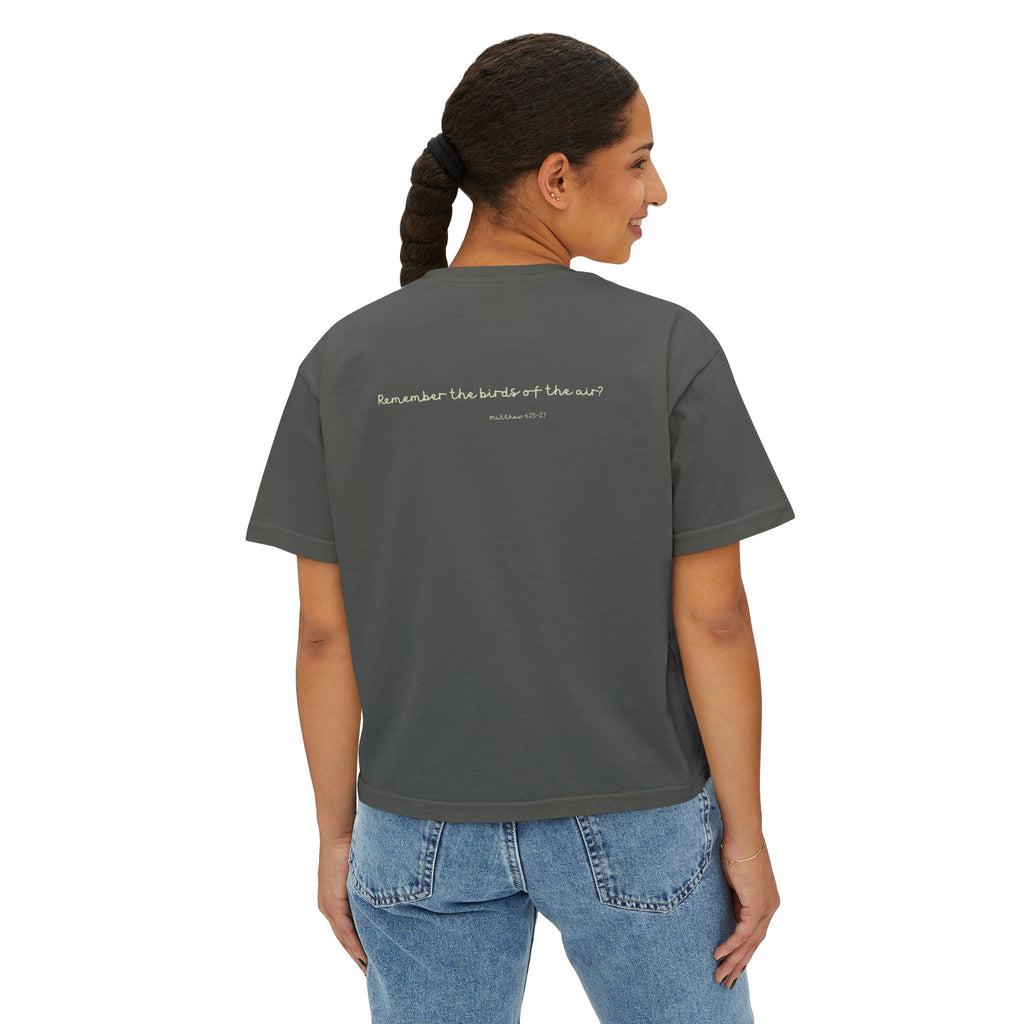 St Padre Pio Saint Quote Boxy Women's Tee with Bible Verse for Worry Relief