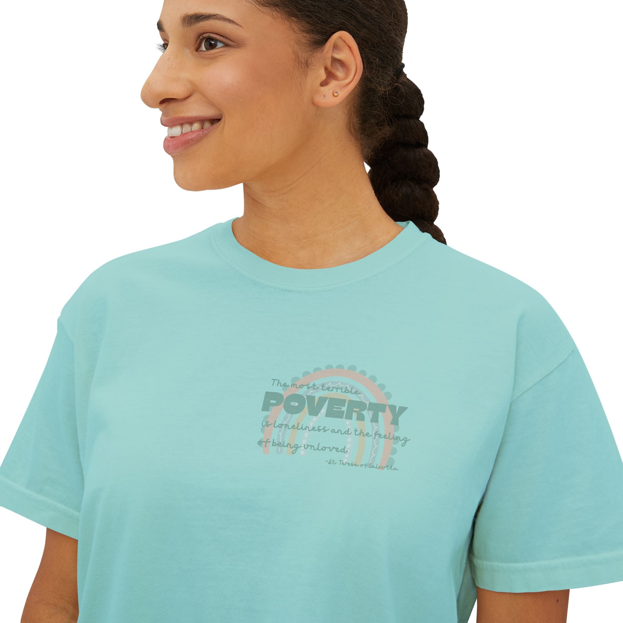Boxy Tee - St Teresa Saint Quote Poverty Bible Verse Women's T-Shirt