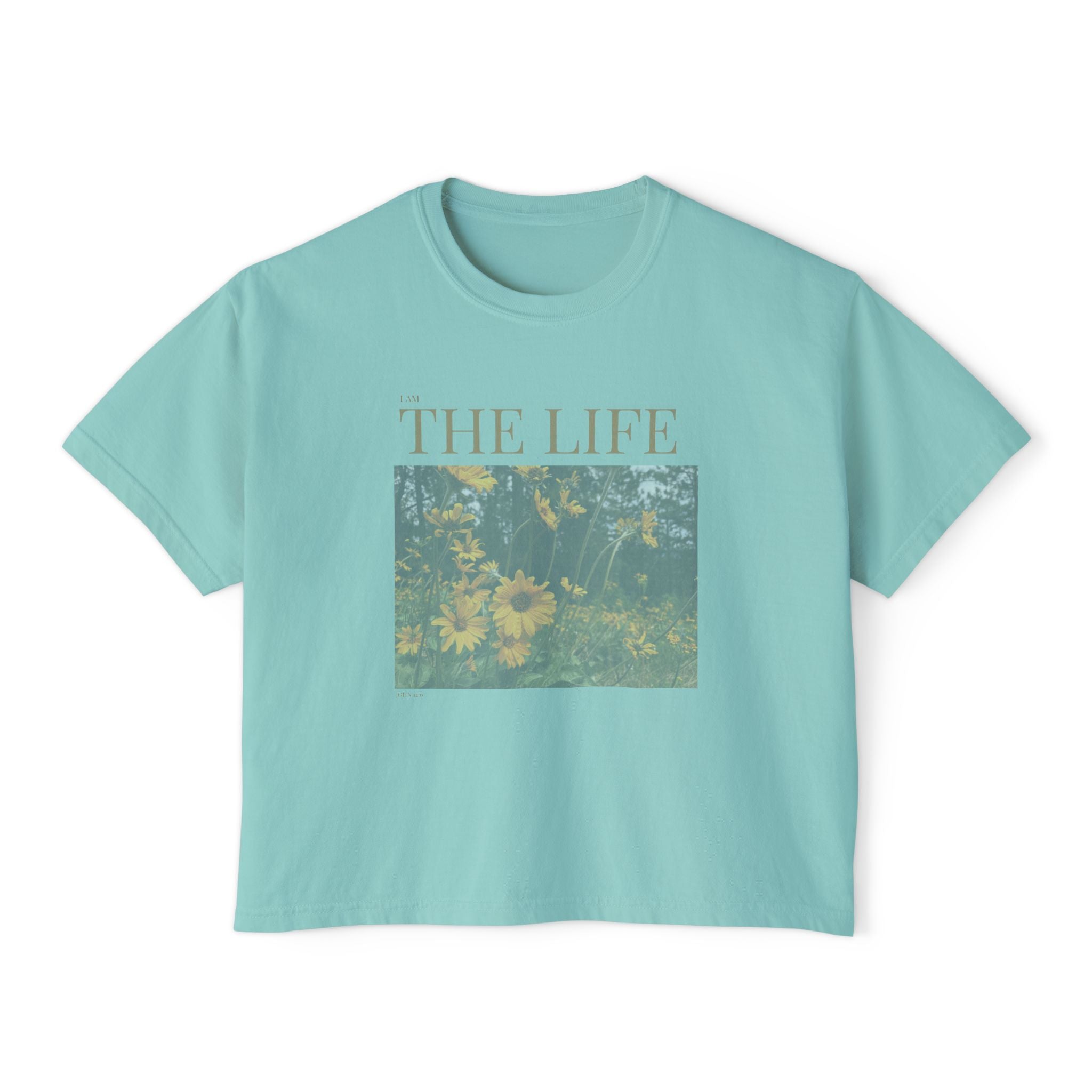 The Life I AM T-Shirt - Vintage Feel, Bible Verse, Women's Boxy Tee