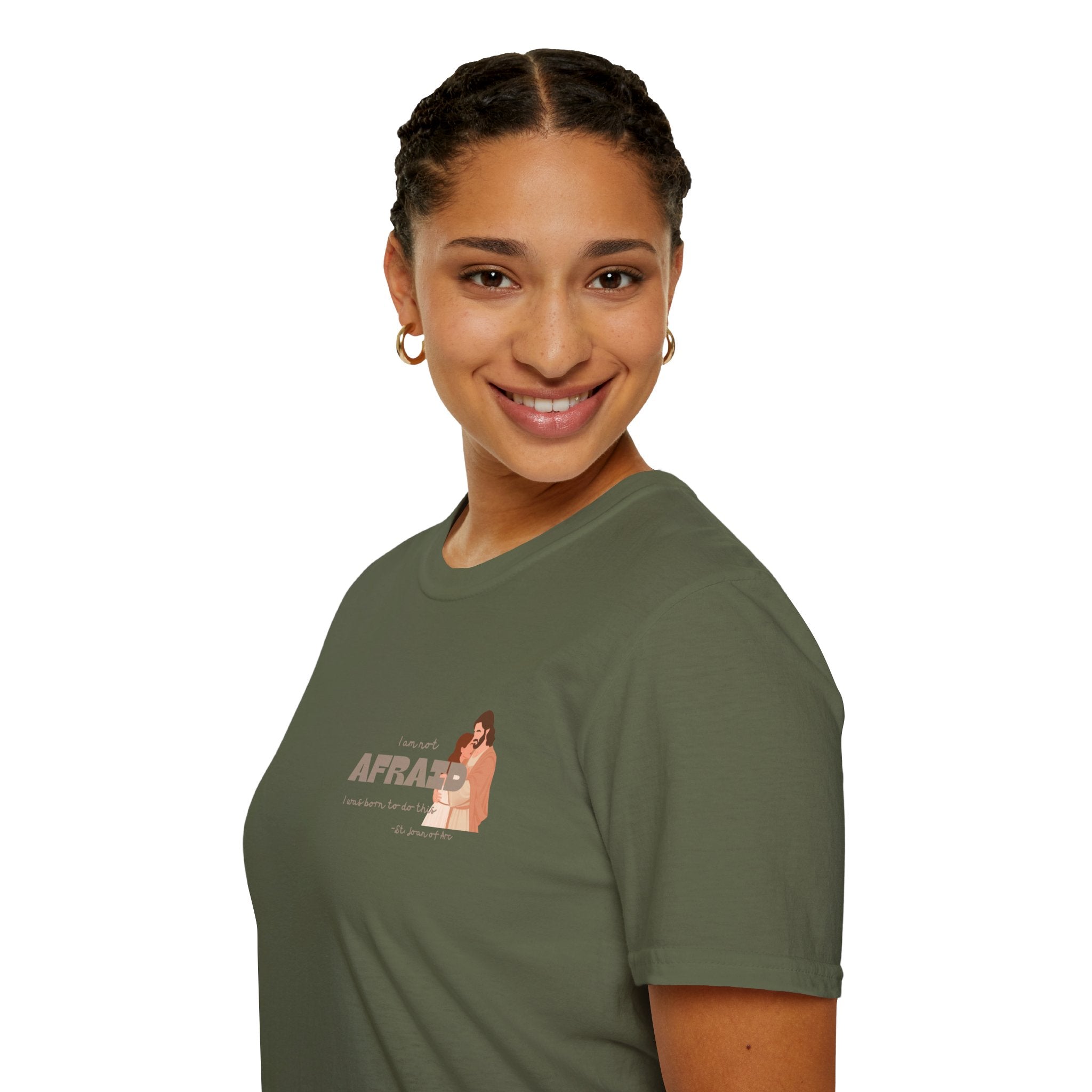 St. Joan of Arc Quote T-Shirt — "Afraid" Inspirational Faith Graphic Tee